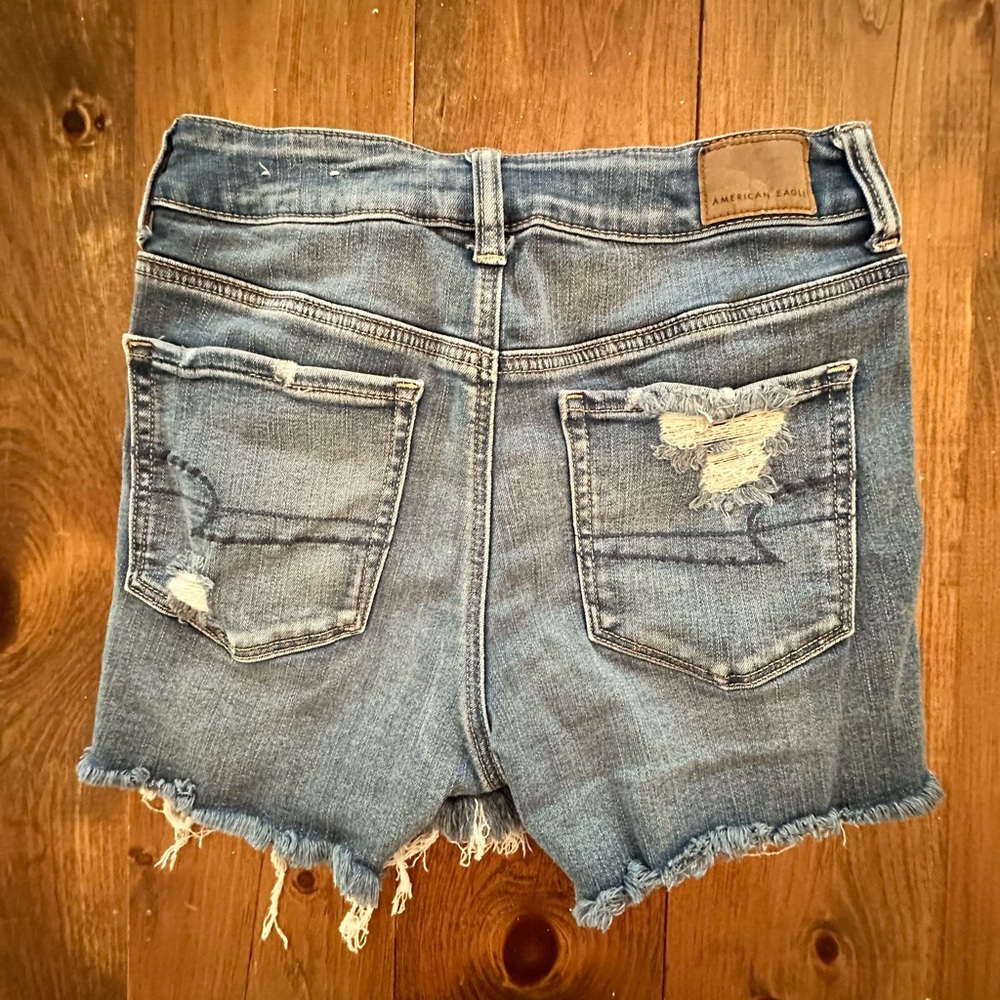 American Eagle High Rise Shortie Jean Shorts - Picture 2 of 4